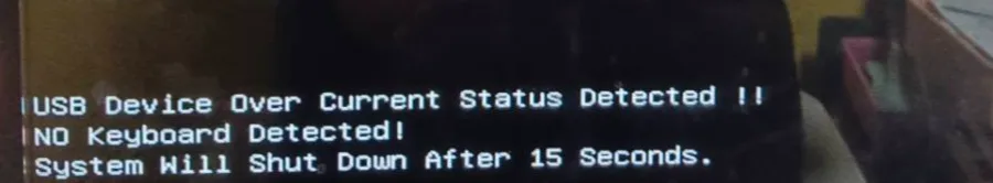 電腦螢幕顯示 USB Device Over Current Status Detected 錯誤訊息｜台中電腦維修